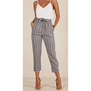 Grey Striped Work Pants